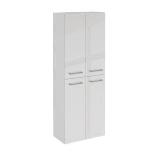 Fackelmann Badmöbel Doppel-Hochschrank B.Round 60 cm Weiß