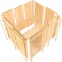 Woodfeeling Sauna Faurin im Aufbau: Massivholz, Glastür, Bänke. Sauna für Zuhause.