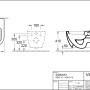 Technische Zeichnung: Villeroy & Boch Wand-WC Subway, Flachspüler, Alpinweiß, mit Maßen.
