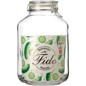Bormioli Rocco Einkochglas Fido, 5 l, mit Bügelverschluss für luftdichte Lebensmittelaufbewahrung.