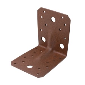 Duravis Schwerlast Winkelverbinder, rostbraun, 105x105x90mm, mit Löchern zur einfachen Montage.