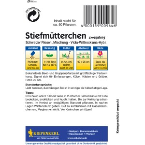 Kiepenkerl Stiefmütterchen Schweizer Riesen mehrfarbig Samenpackung