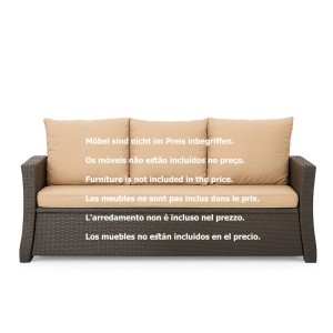 Beige Gartenloungekissen für Technorattan-Möbel, 150x50 cm + Sesselkissen.