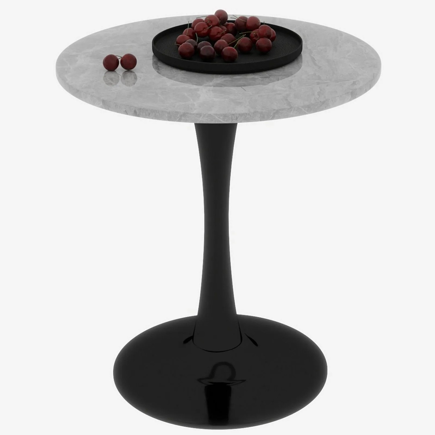 okwish Couchtisch mit Marmor Tischplatte Wohnzimmer Esszimmer 70x70x72cm Grau_9