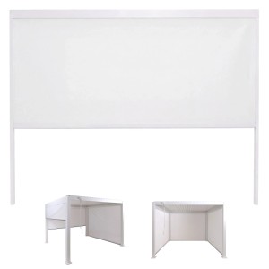 MCW Seitenwand für Pergola P65, 3x3m, weiß, aus Stoff/Textil, sturmfest