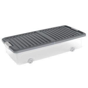 KIS Behälter W-Box Unterbettbox L 16,5 cm x 37 cm x 74 cm Dunkelgrau
