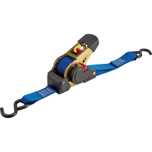 Automatik-Zurrgurt mit Ratsche, einteilig, blau, 3,8 cm x 400 cm, für Ladungssicherung.