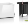 Lechuza Cube Glossy Triple, weißes Pflanzgefäß mit Bewässerungssystem, 40x14 cm.