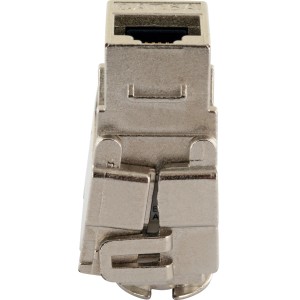 Schwaiger CAT 6A Keystone Modul aus Zinkdruckguss für Netzwerktechnik.