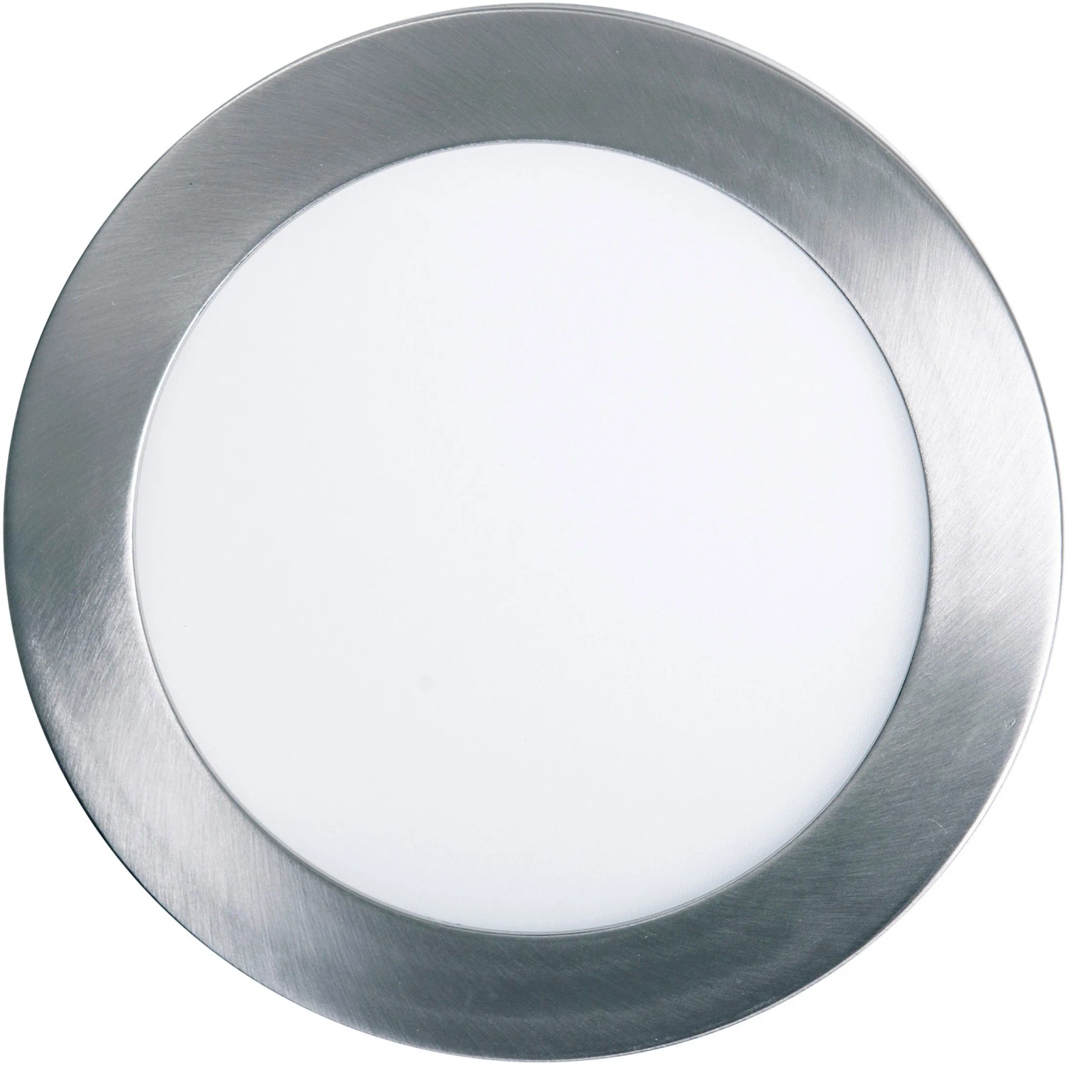 Näve LED-Deckenleuchte Bonus, 22,5 cm, mit silberfarbenem Metallring und warmweißem Licht.