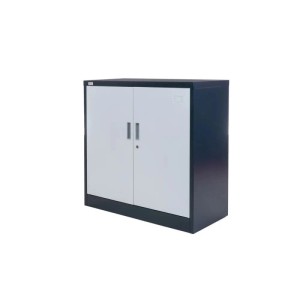 Jet-Line Aktenschrank KIEW Weiss Dunkelgrau 90x40x90cm