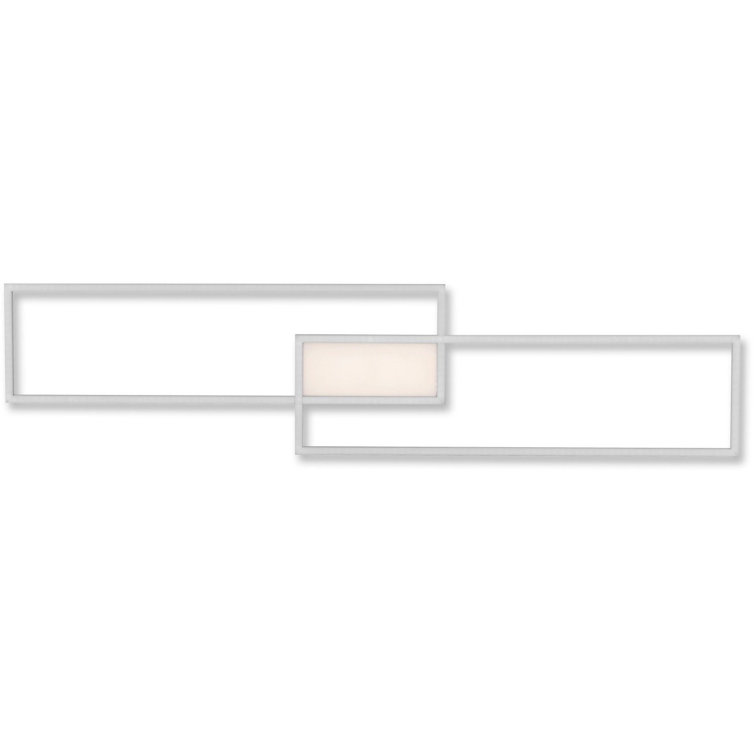 Moderne LED-Deckenleuchte Asmin aus Stahl, 109,5 cm, dimmbar und mit Fernbedienung.