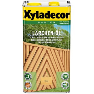 Dose Xyladecor Lärchen-Öl für Holzschutz und Pflege im Außenbereich.