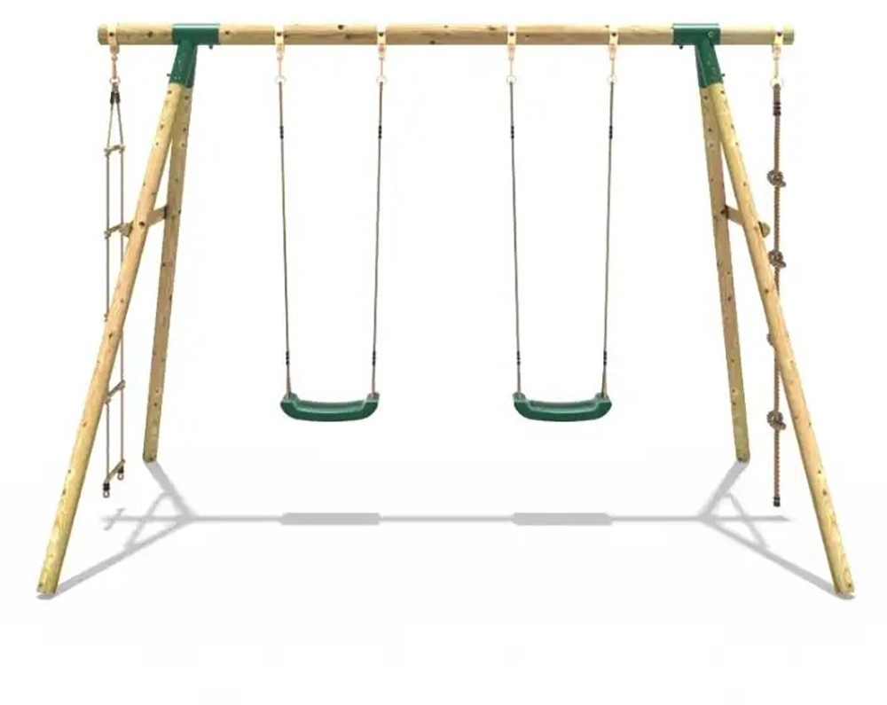 Rebo Schaukelgerüst Tukan mit 2 Schaukeln, Strickleiter und Klettertau