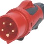 PCE CEE Stecker, 5-polig, 16A, 400V, rot/schwarz, IP44/IP54 für sichere Stromverbindungen.