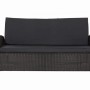 Schwarzes Gartenkissen-Set für 2-Sitzer Polyrattan-Gartensofa, 160x50x50cm.