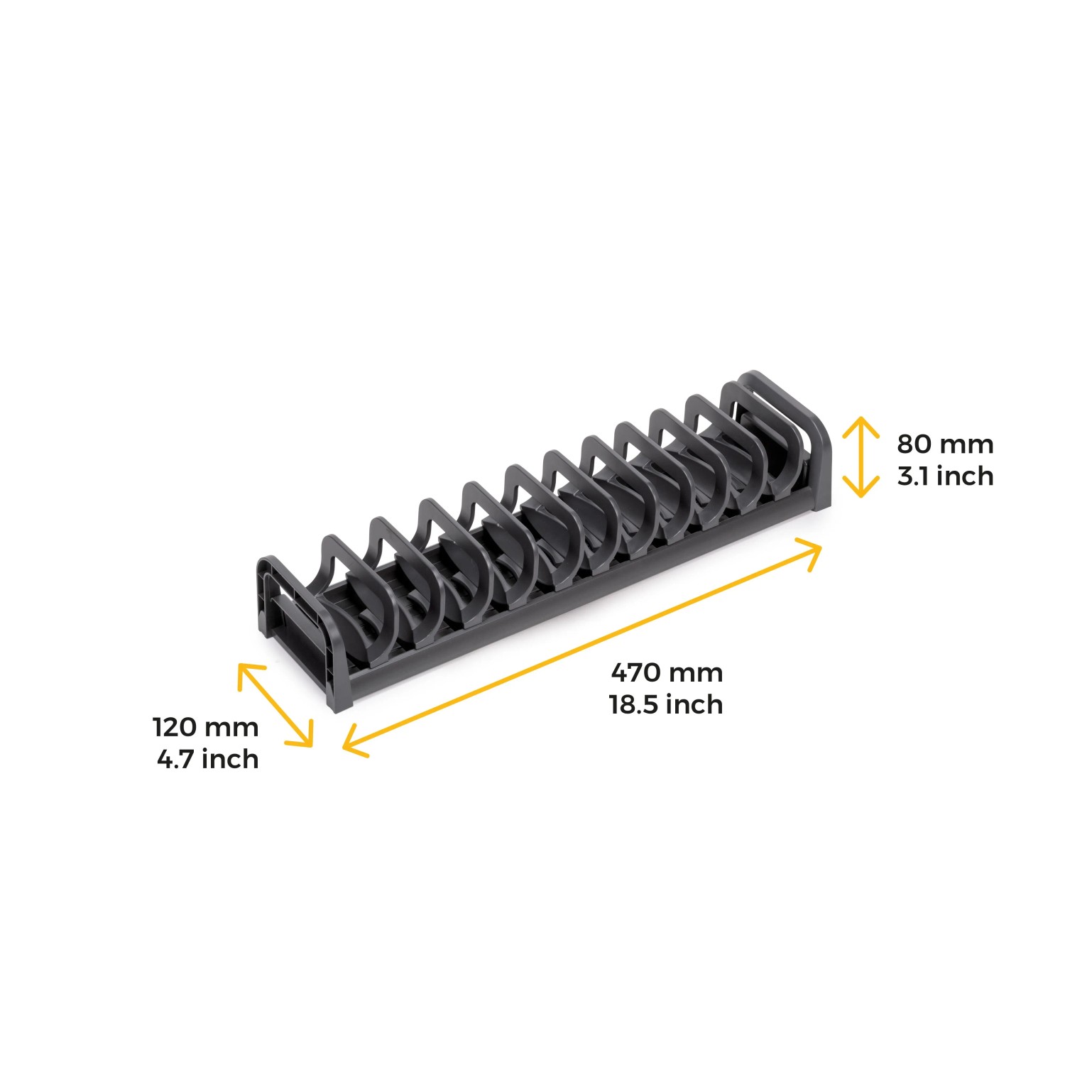 Emuca Tellereinsatz Orderbox für Schublade 120x470mm Aluminium und Kunststoff Anthrazitgrau_6