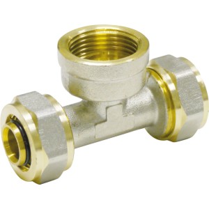 PIPETEC Schraubfitting T-Stück Messing 16 mm x Rp 1/2 x 16 mm