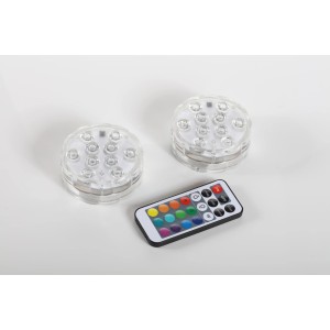 2er Set Maxi LED Outdoor Teelichter Espira mit Fernbedienung. Farbwechsel und Dimmfunktion.