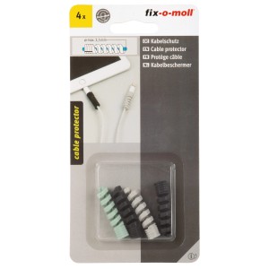 Fix-o-moll Kabelschutz, Ø 3,5 mm, mehrfarbig, 4 Stück. Schützt Kabel vor Kabelbruch.