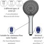 Wenko Watersaving Handbrause Chrom mit 3 Strahlarten für Brausesets und Universalanschluss.