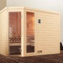 Weka Massivholzsauna Turku 3 Sparset mit Glastür und Fenster, Fichtenholz natur