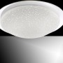 LED-Deckenleuchte Skyler Chrom, Ø 38 cm, mit Sternenhimmel-Optik für Wohnräume und Badezimmer.