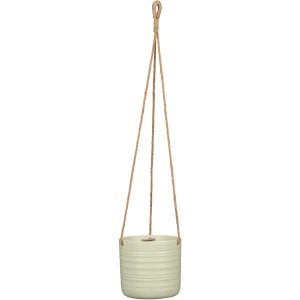 Scheurich Hängeampel Silent Green, Ø 14,2 cm, aus Keramik mit Seilaufhängung für Innenbereiche.