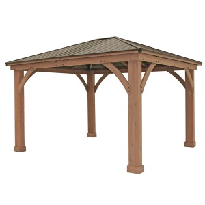 Westmann Holz Pavillon Devon mit Aluminiumdach, 366x427 cm, FSC®-zertifiziert.