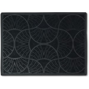 Schwarze Astra Gummimatte Pin Mat 40x60 cm mit Wellenmuster für den Eingangsbereich.