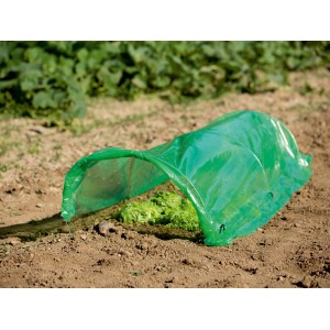 Grüner Folientunnel 1,2x3 m schützt Pflanzen im Garten vor Regen und Sonne.