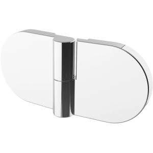 Detailaufnahme: Schulte Eckeinstieg Garant Drehfalttür, Chrom-Scharnier.