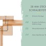 Detailansicht Steck-Schraubsystem (28 mm) des Karibu Holz-Gartenhauses für einfache Montage und hohe Stabilität.