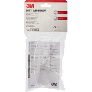 3M Visitor Überbrille, transparenter Augenschutz zum Überziehen über normale Brillen.