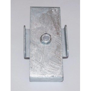 Gabiona Verbindungsklammer aus Aluminium für Gabionen mit 5x10 cm Maschenweite.