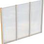 Skan Holz Seitenwand mit Polycarbonatplatten, 255x200 cm, Fichte Eiche hell, Zubehör für Terrassenüberdachung.