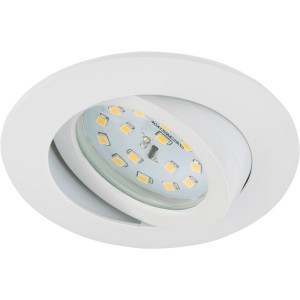 Weißer, dimmbarer Briloner LED-Einbaustrahler Attach, Ø 8,2 cm.