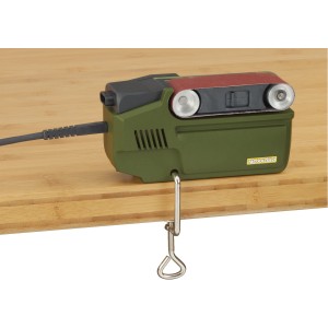 Proxxon Blockbandschleifer BBS/S, Miniaturwerkzeug mit Schraubzwinge zur Tischbefestigung.