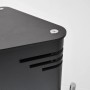Detailaufnahme: Schwarzer VASNER HeatTower Infrarot-Heizstrahler, Oberseite mit Lüftungsschlitzen.