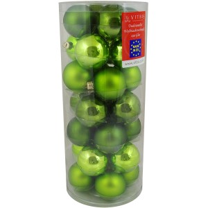Vitbis Weihnachtskugel-Mix Glas ø 6 cm 28 Stück Grün