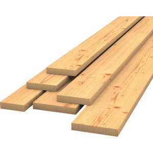 Stapel sägerauer Schalbretter aus Fichte/Tanne, 23x120x4000 mm, für den Innenausbau.