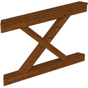Skan Holz Brüstung Andreaskreuz, 120x84 cm, Fichte Nussbaum, Zubehör für Lauben & Pavillons