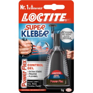 Loctite Superkleber PowerFlex Gel Control, 3g Flasche mit Applikator für präzises Kleben.