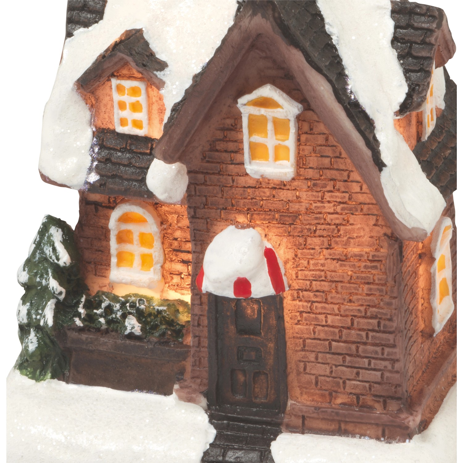 Beleuchtetes Deko Weihnachtshaus, 1 von 4 Designs, mit LED-Licht für stimmungsvolle Weihnachtsdekoration.