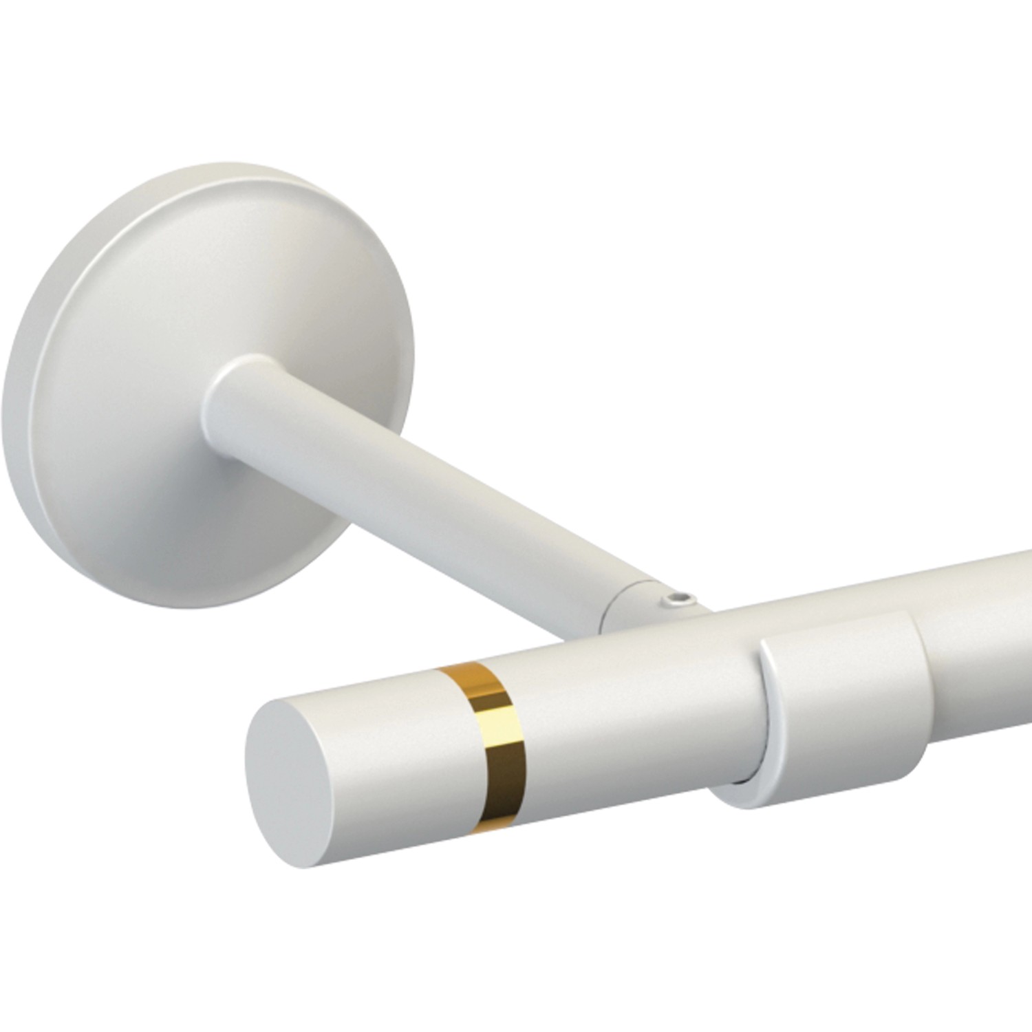 Weißes Gardinenstangen-Endstück in Zylinderform (Ø 19 mm) für Stilgarnituren.