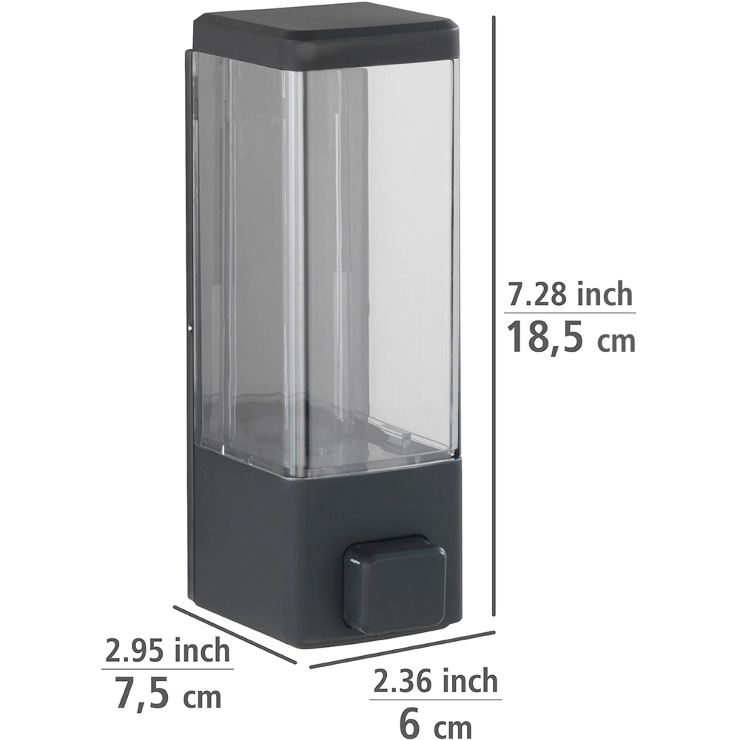 Wenko Desinfektionsmittelspender Istres, 320 ml, schwarz, zur Wandmontage.