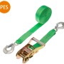 Grüner Conacord Spanngurt Pro aus PES mit Ratsche und 2 Haken, 8 m lang, 2-teilig.