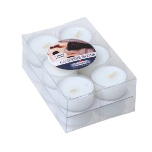 Steinhart Duftlichte 12er-Pack Weiß in transparenter Verpackung.