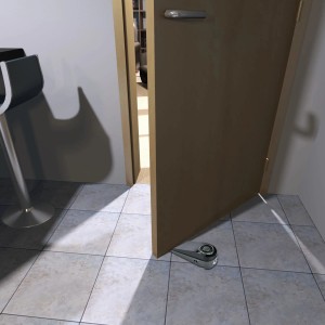 Multifunktions-Türstopper mit Alarm und Sirene (120 dB) sichert die Tür.