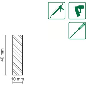 Abbildung einer rohen, astreinen FN Neuhofer Flachleiste aus Fichte/Kiefer, 10x40x1000 mm.